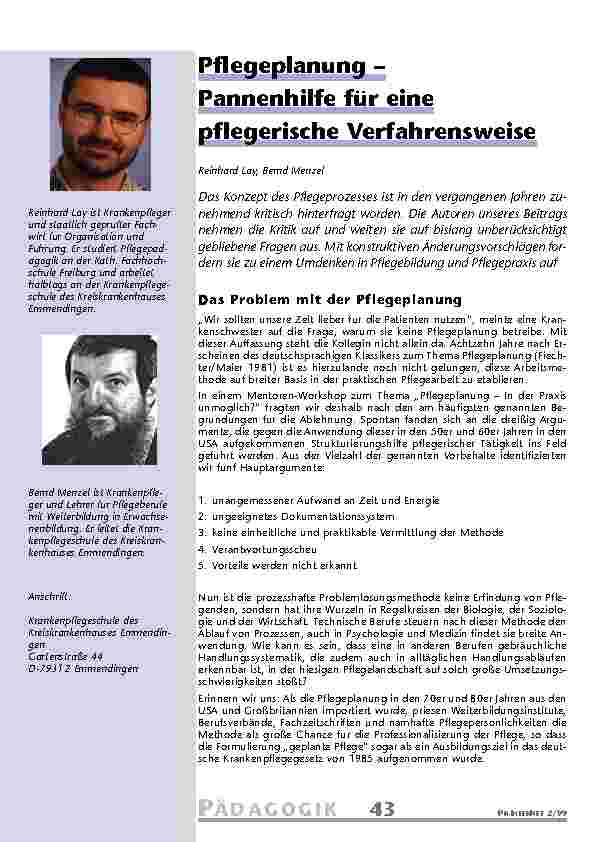 Pflegeplanung – Pannenhilfe für eine pflegerische Verfahrensweise
