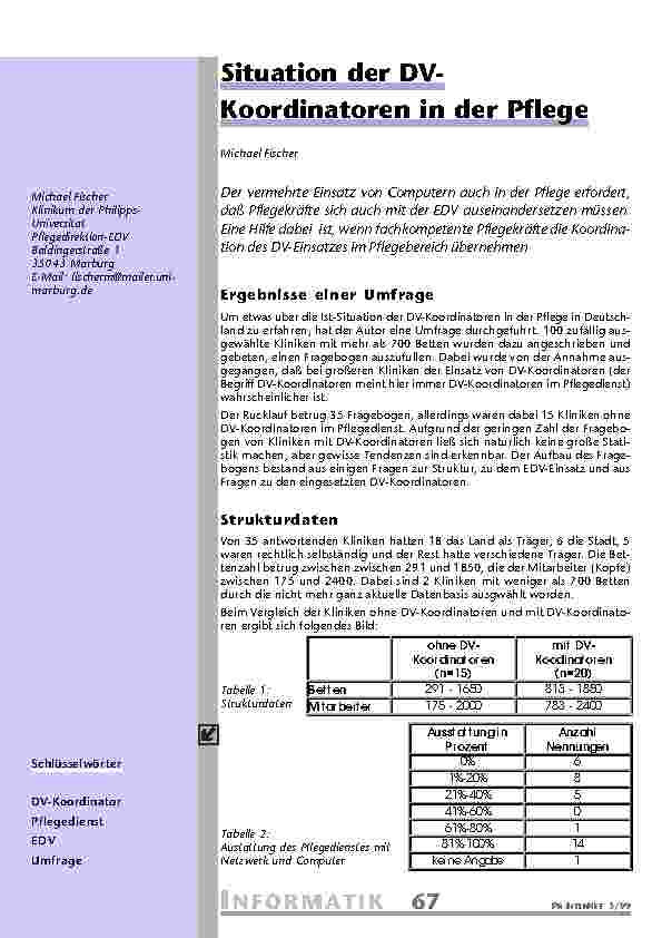 [doc_201085] Situation der DV-Koordinatoren in der Pflege