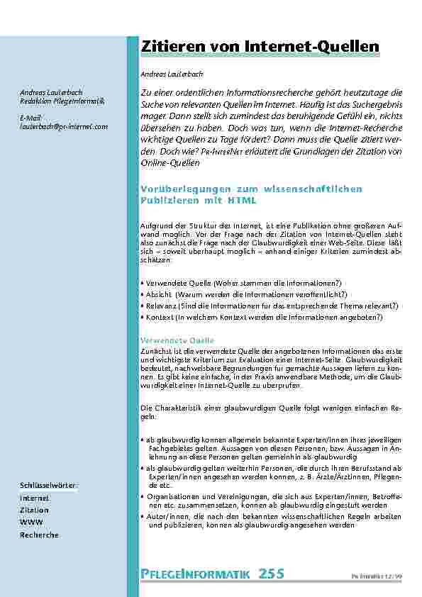 Zitieren von Internet-Quellen