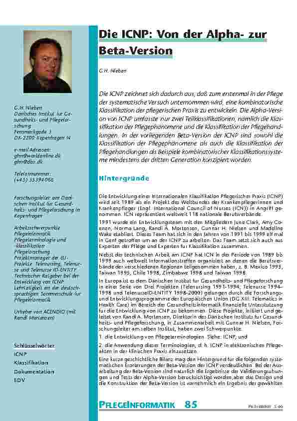 Die ICNP: Von der Alphazur Beta-Version