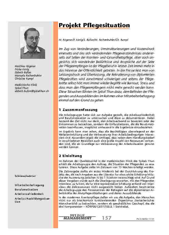 Projekt Pflegesituation