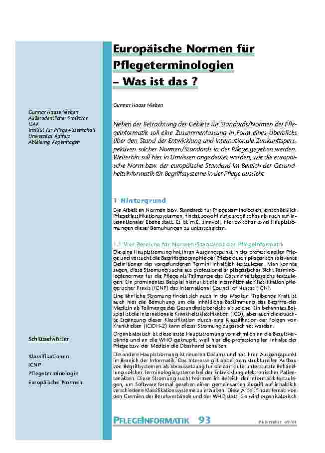 [doc_200883] Europäische Normen für Pflegeterminologien–Was ist das?