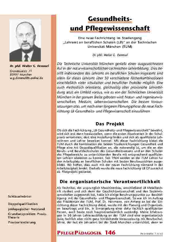 Gesundheitsund Pflegewissenschaft
