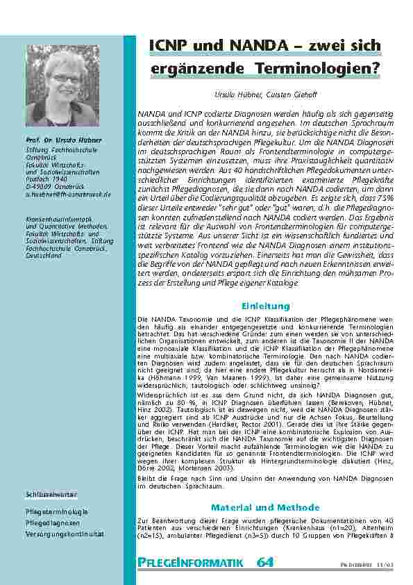 [doc_200710] ICNP und NANDA – zwei sichergänzende Terminologien?