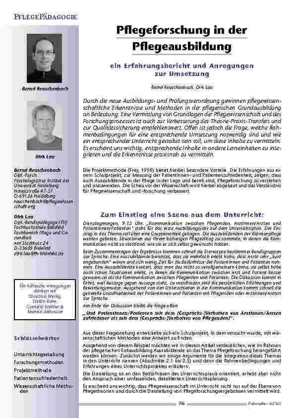[doc_200590] Pflegeforschung in derPflegeausbildung