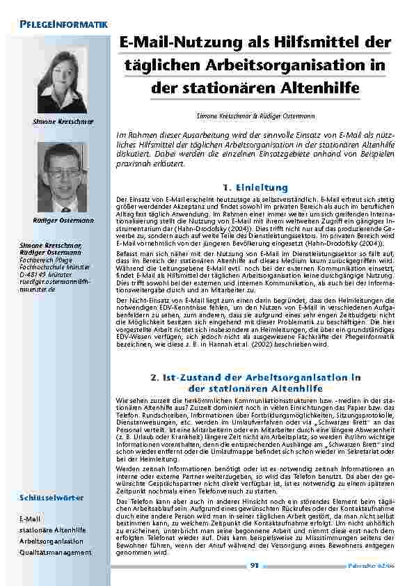 [doc_200497] E-Mail-Nutzung als Hilfsmittel dertäglichen Arbeitsorganisation inder stationären Altenhilfe