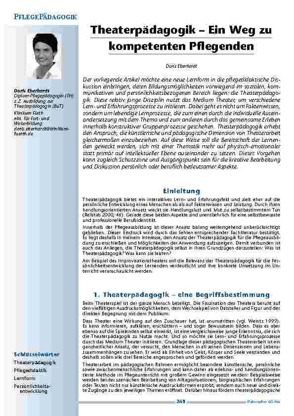 [doc_200480] Theaterpädagogik – Ein Weg zukompetenten Pflegenden