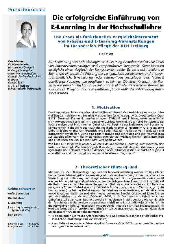 [doc_200353] Die erfolgreiche Einführung von E-Learning in der Hochschullehre