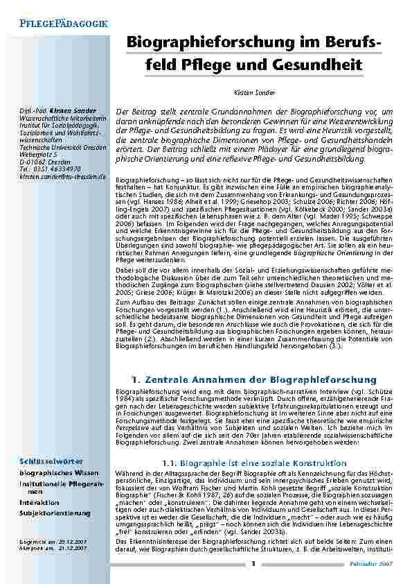 [doc_200303] Biographieforschung im Berufsfeld Pflege und Gesundheit