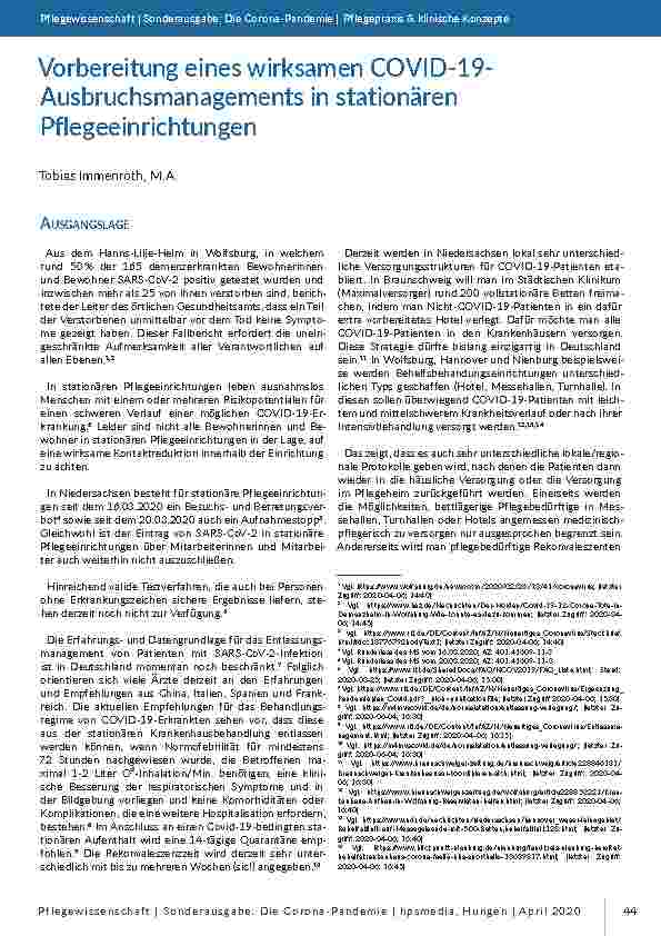 [doc_196785] Vorbereitung eines wirksamen COVID-19-Ausbruchsmanagements in stationären Pflegeeinrichtungen