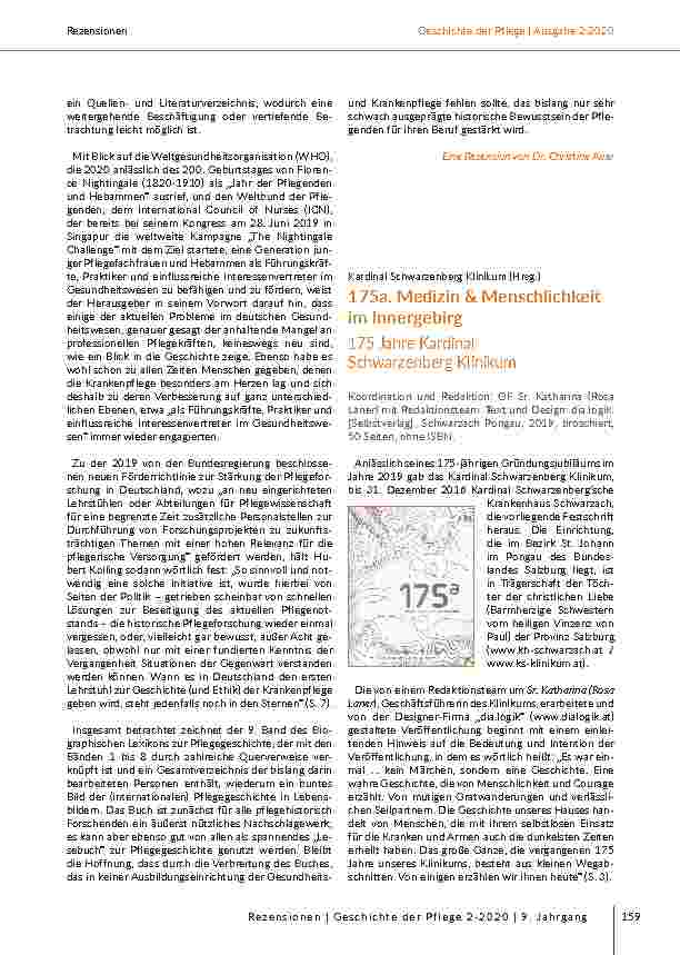 175a. Medizin & Menschlichkeit im Innergebirg 175 Jahre Kardinal Schwarzenberg Klinikum