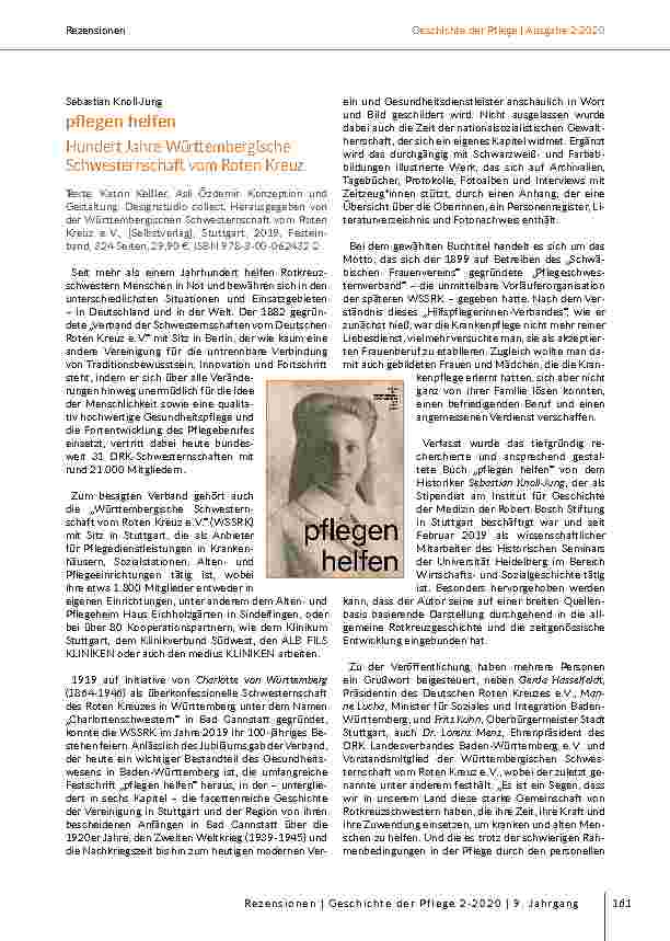 [doc_207067] Pflegen helfen: Hundert Jahre Württembergische Schwesternschaft vom Roten Kreuz