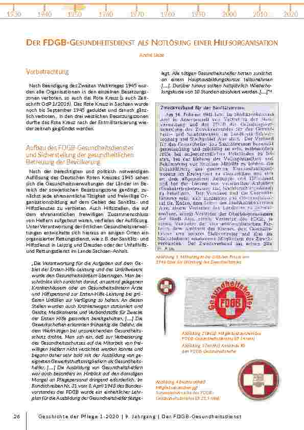 Der FDGB-Gesundheitsdienst als Notlösung einer Hilfsorganisation
