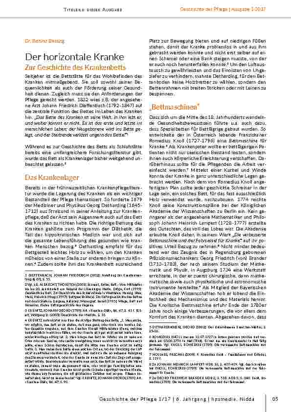 Der horizontale Kranke: Zur Geschichte des Krankenbetts