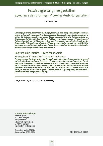 [doc_560629] Praxisbegleitung neu gestalten Ergebnisse des 3-jährigen Projektes Ausbildungsstation