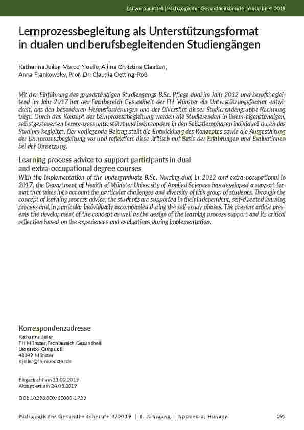 [doc_202137] Lernprozessbegleitung als Unterstützungsformat in dualen und berufsbegleitenden Studiengängen
