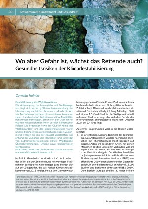 [doc_562740] Wo aber Gefahr ist, wächst das Rettende auch? Gesundheitsrisiken der Klimadestabilisierung
