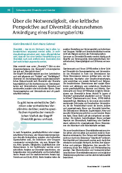 [doc_325174] Über die Notwendigkeit, eine kritische Perspektive auf Diversität einzunehmen. Ankündigung eines Forschungsberichts