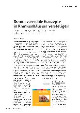 Demenzsensible Konzepte in Krankenhäusern verfestigen