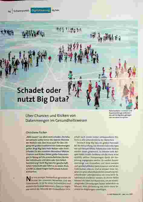 [doc_196398] Schadet oder nutzt Big Data? Über Chancen und Risiken von Datenmengen im Gesundheitswesen
