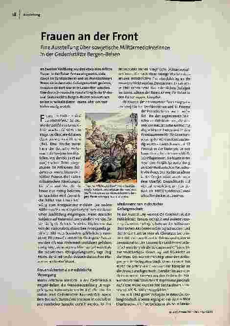[doc_194894] Frauen an der Front: Eine Ausstellung über sowjetische Militärmedizinerinnen in der Gedenkstätte Bergen-Belsen