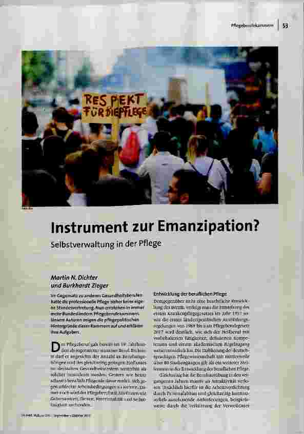 [doc_185080] Instrument zur Emanzipation? Selbstverwaltung in der Pflege