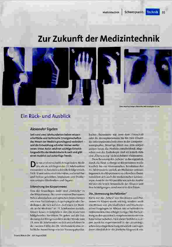 Zur Zukunft der Medizintechnik