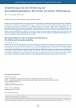 [doc_237333] Empfehlungen für die Förderung der Gesundheitskompetenz für Kinder mit einem Hörhandicap: Ein Scoping Review