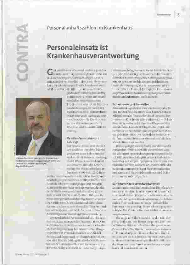 [doc_176061] Personaleinsatz ist Krankenhausverantwortung
