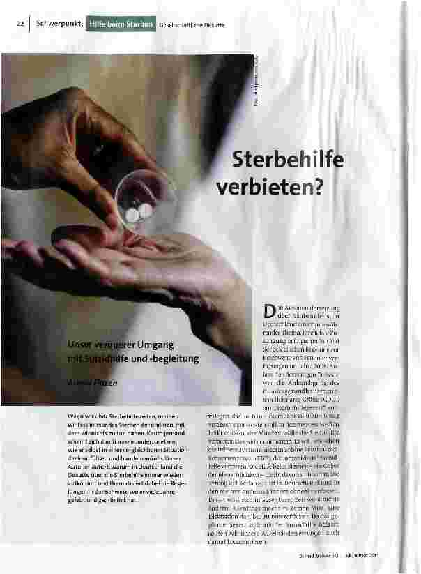 Sterbehilfe verbieten?