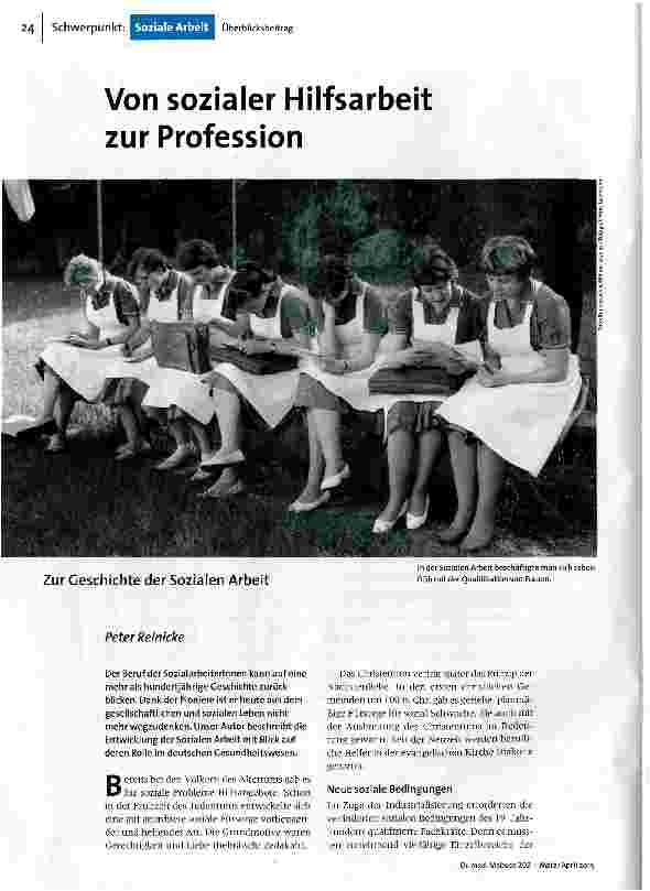 [doc_141259] Von sozialer Hilfsarbeit zur Profession