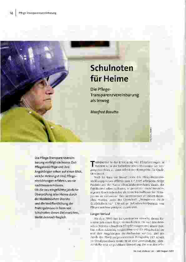 [doc_111136] Schulnoten für HeimeDie Pflege-Transparenzvereinbarung als Irrweg