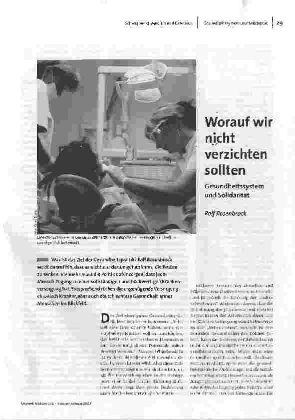[doc_96139] Worauf wir nicht verzichten sollten Gesundheitssystem und Solidarität