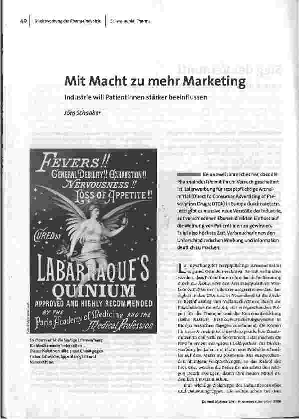 [doc_95117] Mit Macht zu mehr Marketing - Industrie will Patientinnen stärker beeinflussen