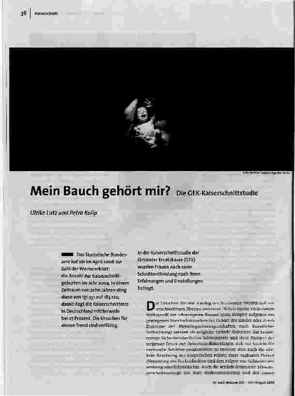 [doc_93051] Mein Bauch gehört mir?Die GEK-Kaiserschnittstudie