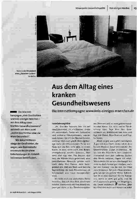 [doc_93045] Aus dem Alltag eines kranken Gesundheitswesens