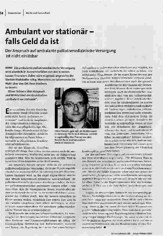 [doc_88590] Ambulant vor stationär - falls Geld da ist