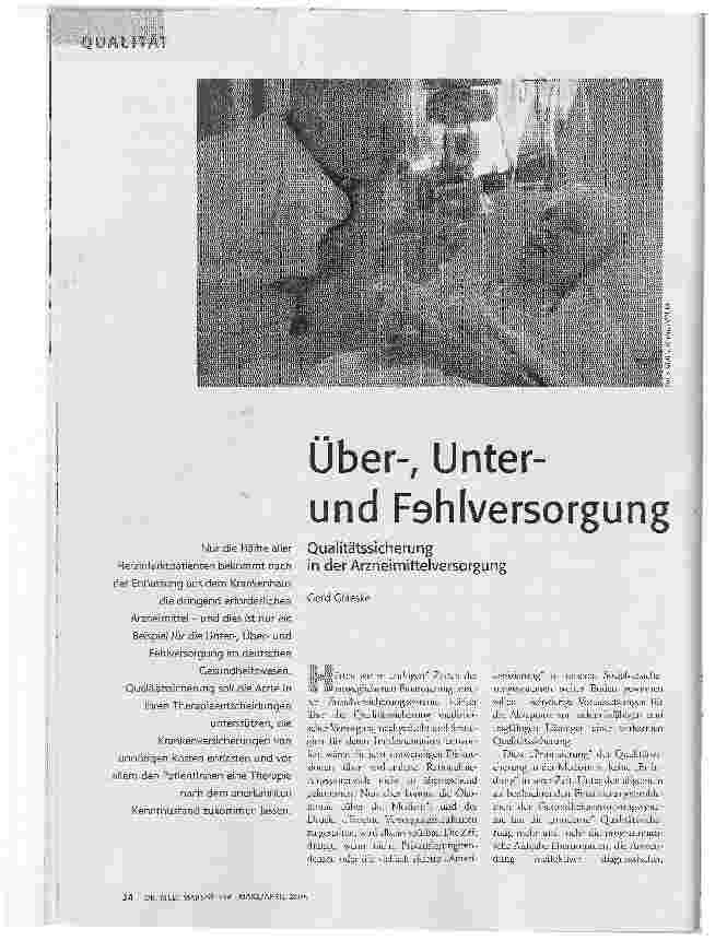[doc_84447] Über-, Unterund Fehlversorgung. Qualitätssicherungin der Arzneimittelversorgung