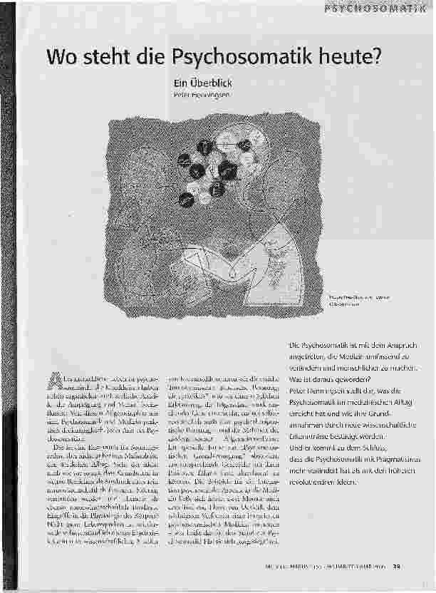 [doc_74795] Wo steht die Psychosomatik heute?Ein Überblick