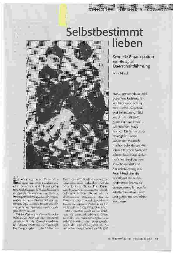 [doc_70816] Selbstbestimmt liebenSexuelle Emanzipation am Beispiel Querschnittlähmung