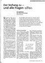 Der Vorhang zu - und alle Fragen offen