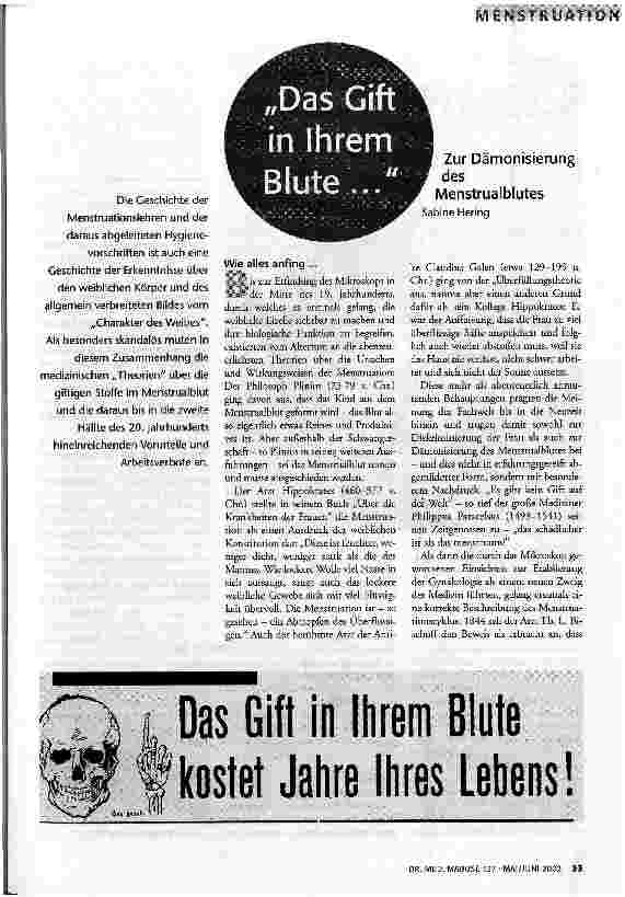 [doc_63274] Das Gift in Ihrem Blute ... Zur Dämonisierung des Menstrualblutes