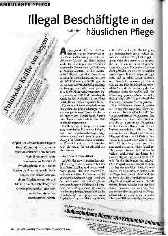 [doc_59599] Illegal Beschäftigte in der häuslichen Pflege