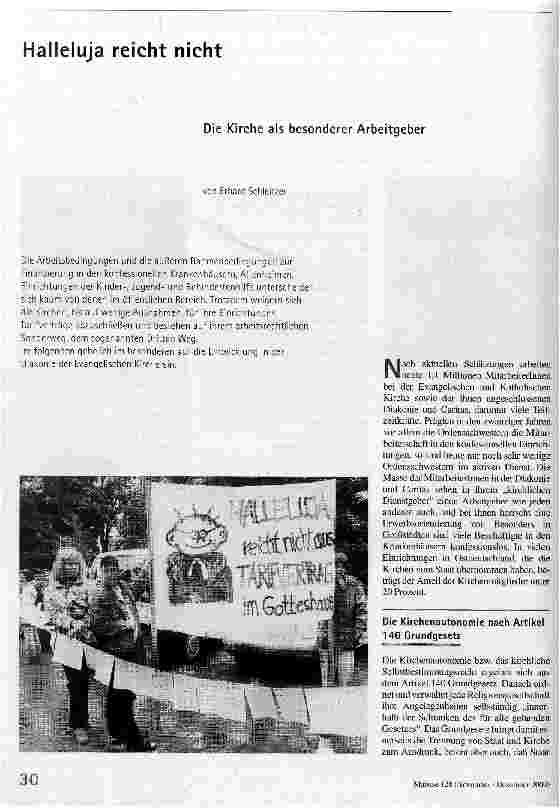 [doc_55374] Halleluja reicht nicht Die Kirche als besonderer Arbeitgeber