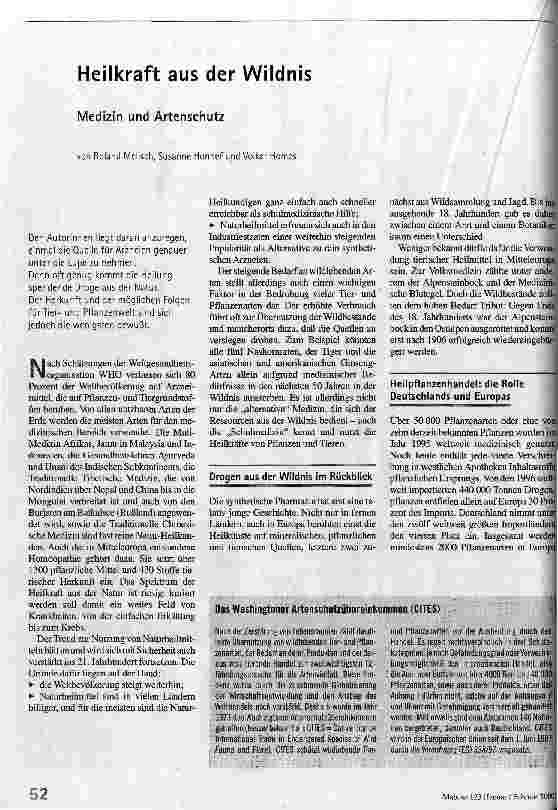 [doc_52266] Heilkraft aus der Wildnis Medizin und Artenschutz