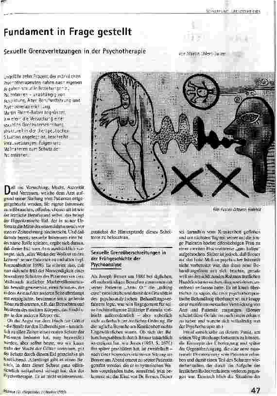 [doc_50945] Fundament in Frage gestellt Sexuelle Grenzverletzungen in der Psychotherapie