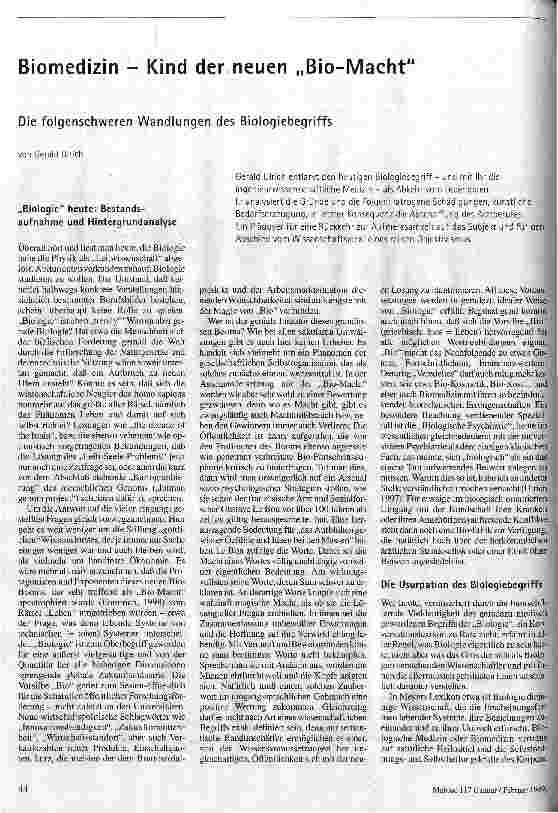 [doc_48644] Die folgenschweren Wandlungen des Biologiebegriffs