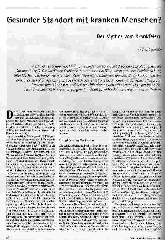 [doc_38440] Gesunder Standort mit kranken Menschen? Der Mythos vom Krankfeiern