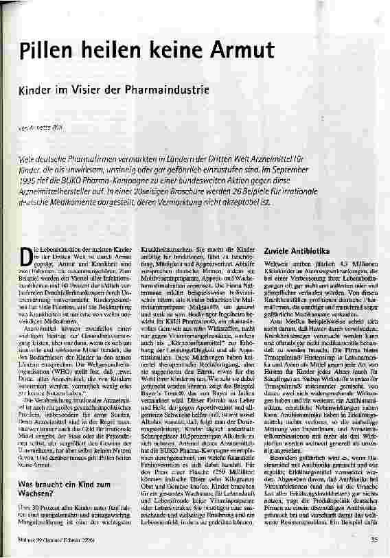 [doc_36275] Pillen heilen keine Armut Kinder im Visier der Pharmaindustrie