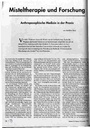 Misteltherapie und Forschung Anthroposophische Medizin in der Praxis